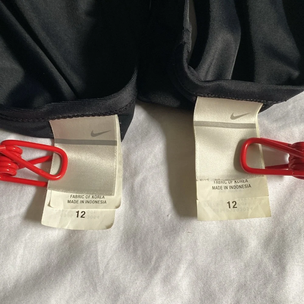 Nike Core Solids Sport 2-Piece size 12 racer back bikini top swimsuit set black - Picture 9 of 13